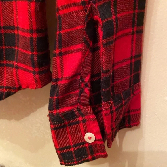 ABERCROMBIE KIDS GIRLS RED BLACK PLAID FLANNEL CHRISTMAS WINTER FALL SZ 11 / 12 - Picture 7 of 7